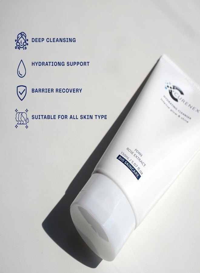 CURENEX Hydrating Cleanser – Advanced PDRN & Rose Extract Formula | Gentle Foaming Face Wash for Deep Cleansing, Hydration & Skin Barrier Support – 5.07 fl.oz - Image 3